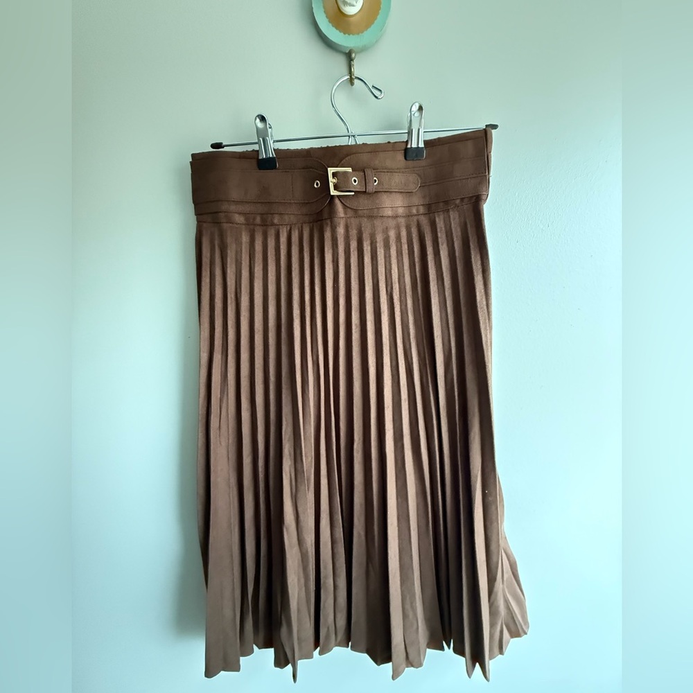 Brown Pleated Women's Skirt